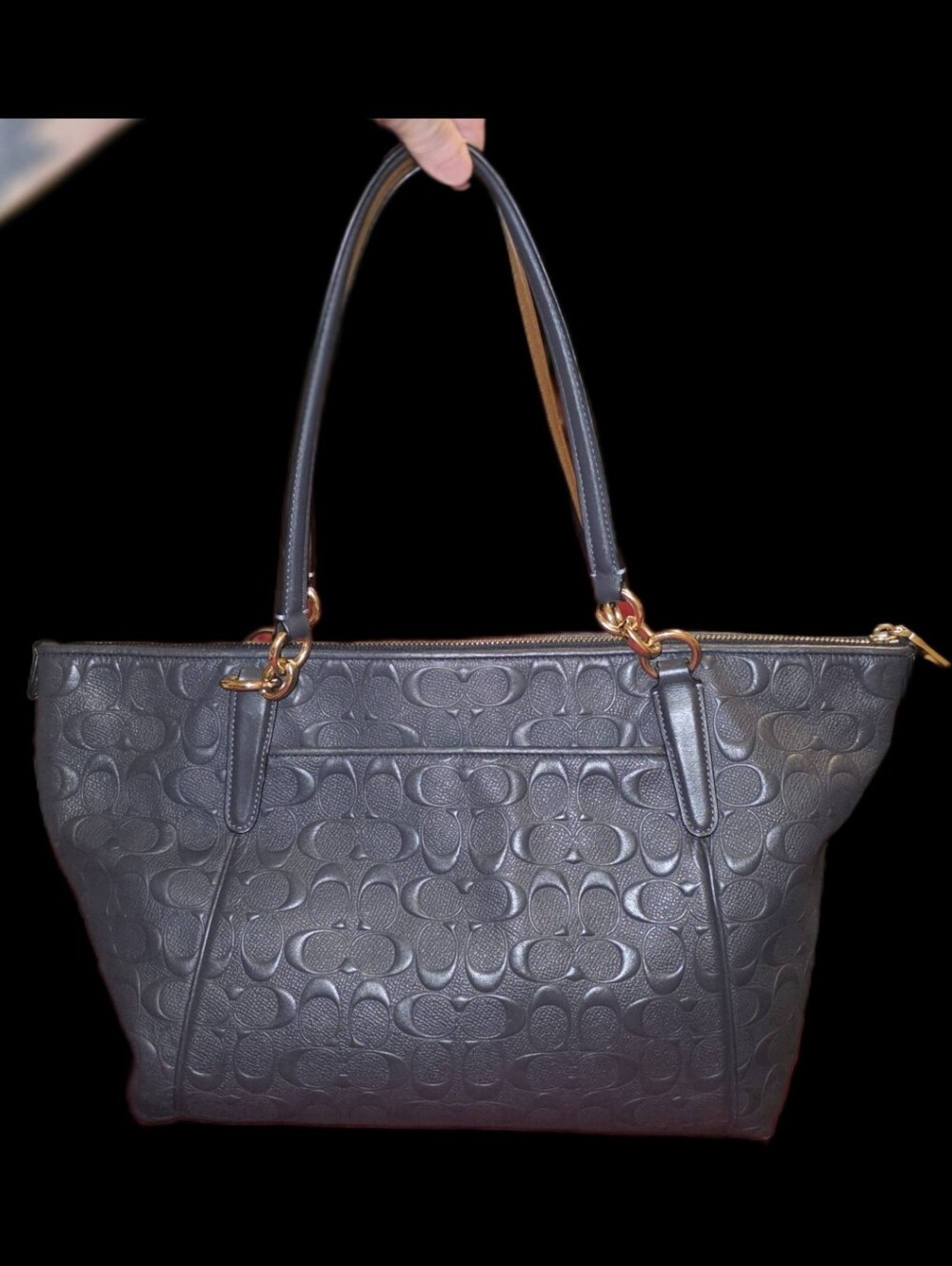 Coach "Ava" Embossed Signature Tote w/ Matching Wallet - Picture 8 of 16